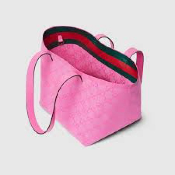 NEW GUCCI Supreme Totissima GG Logo Small Canvas Tote Pink - Picture 5 of 13